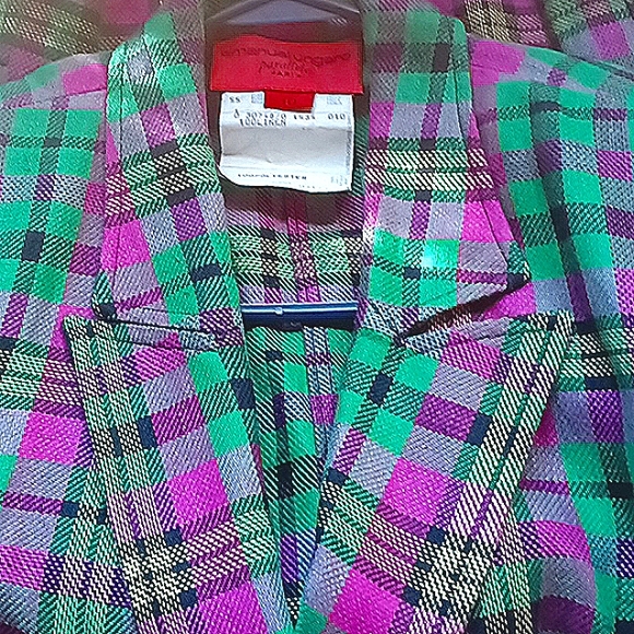 💋 SALE 90 s' vintage Emanuel Ungaro Paris linen jacket/blazer. - Picture 3 of 8